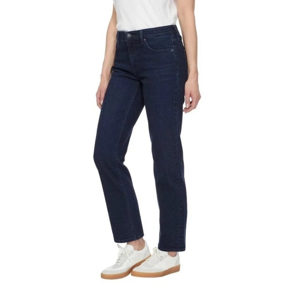 Hudson Women’s Dark Wash Mid-Rise Cropped Straight Ankle Jeans – Size 16 x 28”